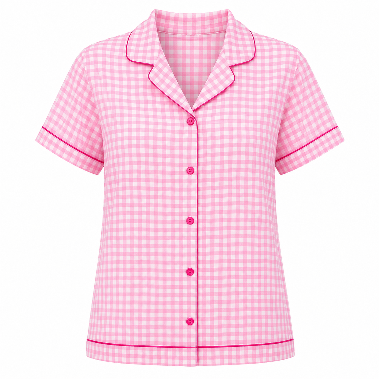 Pijama Americano Kit 3 Peças Xadrez Rosa
