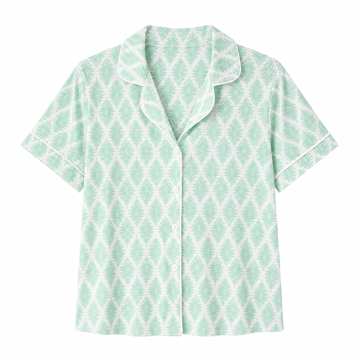 Pijama Feminino Americano Curto Folhas