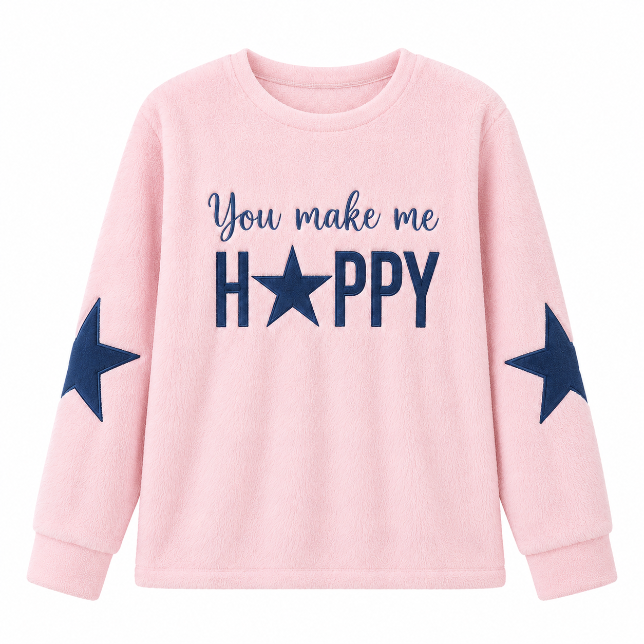 Pijama Feminino Fleece Pelúcia Longo Happy