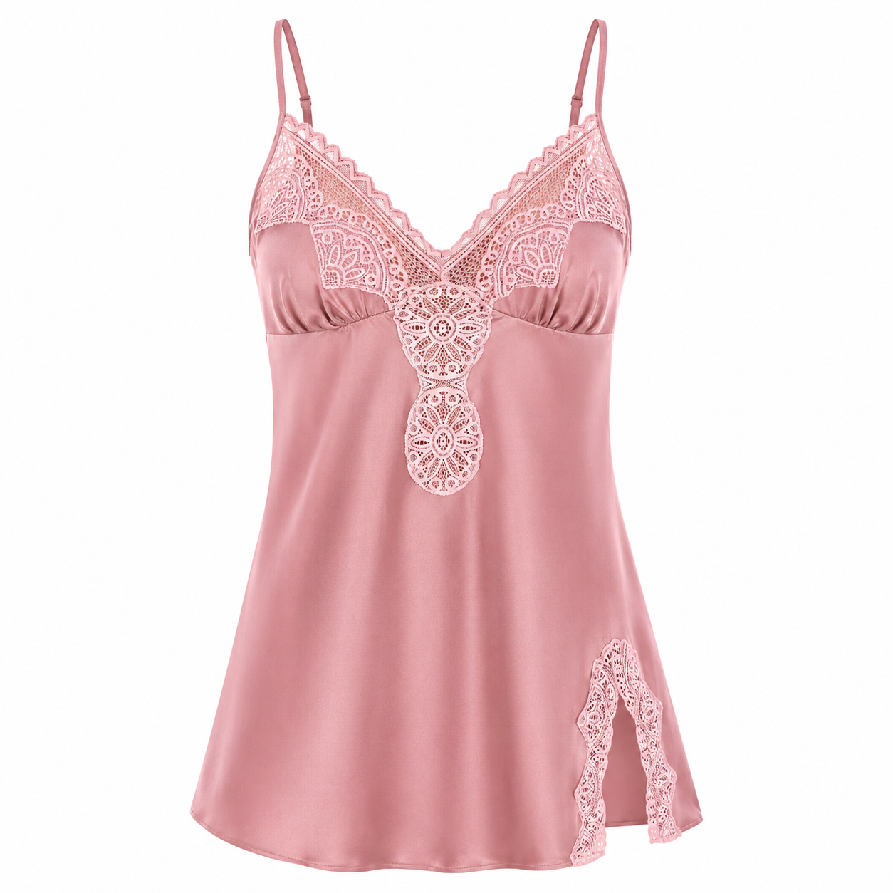 Camisola Charmeuse Prime e Renda Recco